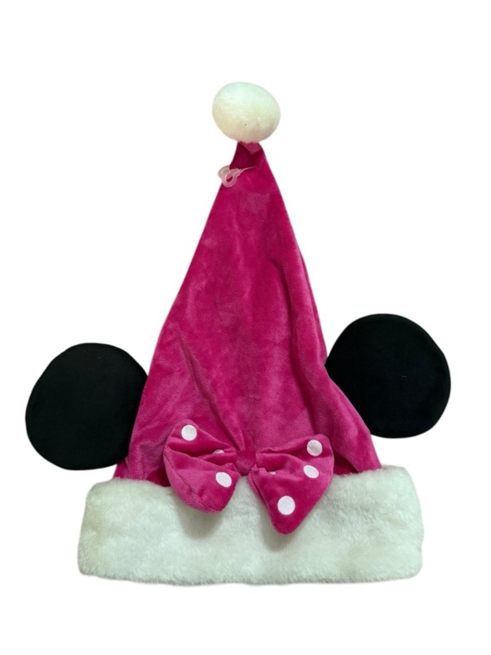 Pink Minnie Mouse Holiday Santa Hat with Ears - Picture 1 of 1